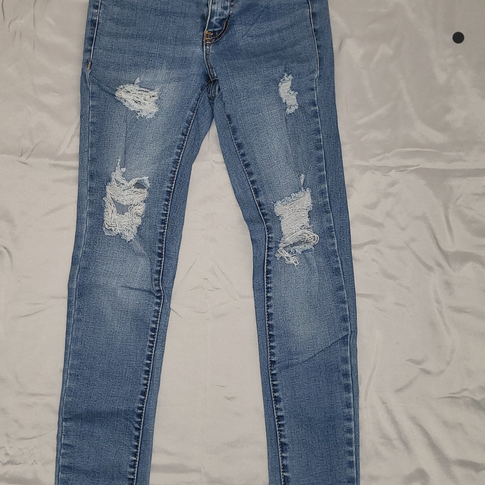 Aeropostale Light Blue Distressed Skinny Jeans